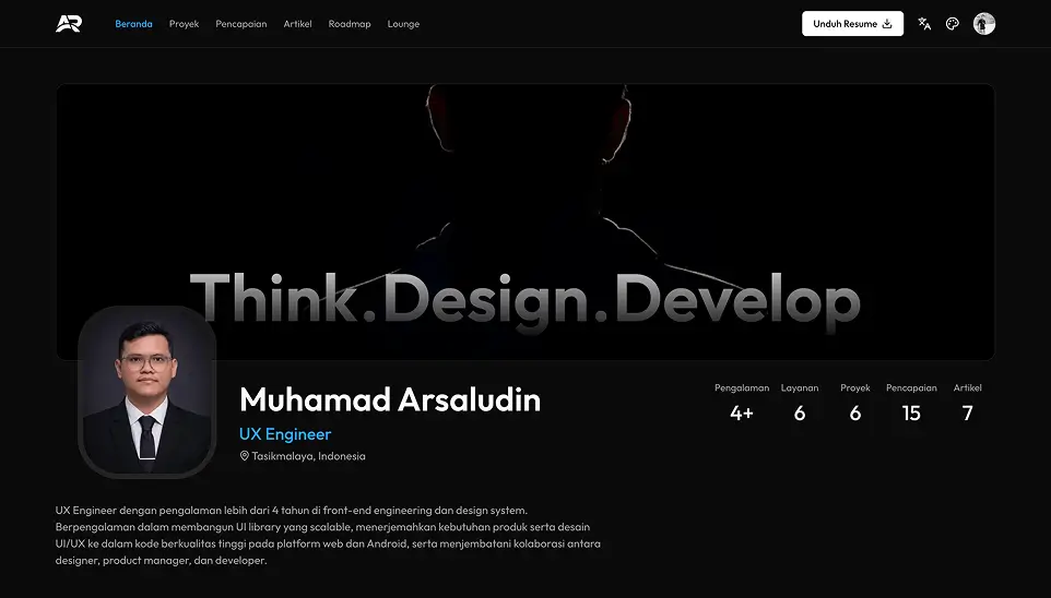 Portfolio website home page